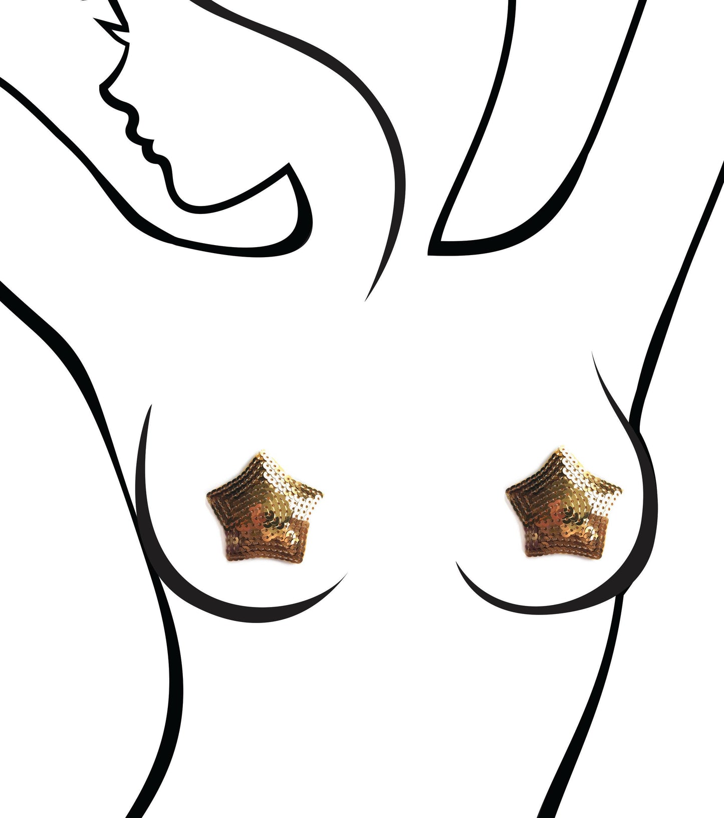 Little Genie Productions - *** SALE*** Sexy AF Nipple Couture - Gold Stars